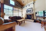 Ski Tip Townhomes spacious living room with vaulted ceilings
